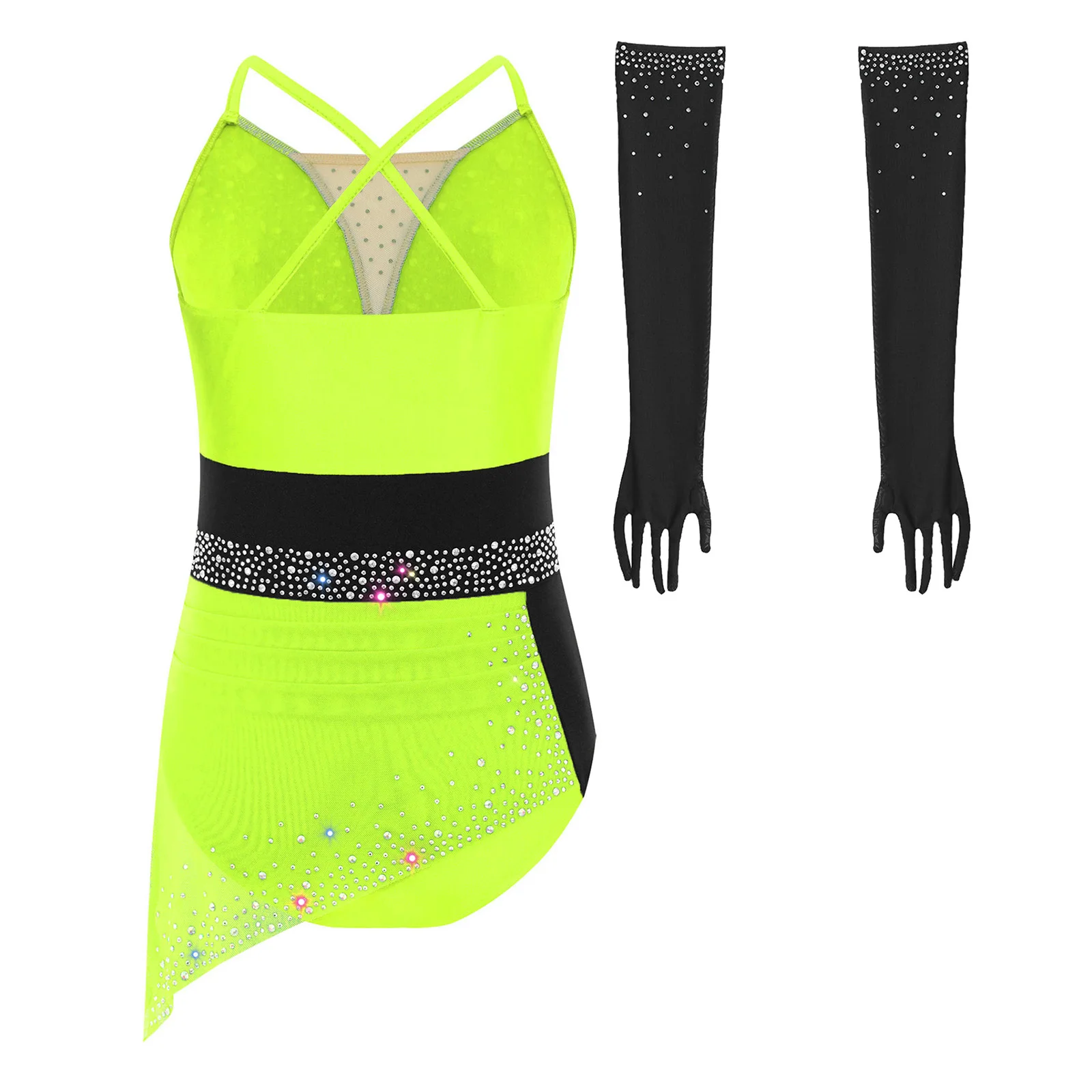 子供用モダンリリカルダンスレオタード、ジャズダンスジャンプスーツ、ノースリーブスケートボディスーツ、女の子用リズミカル体操ボディスーツ