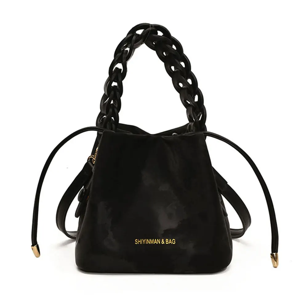 

Женская сумка-ведро на шнурке из искусственной кожи, универсальная однотонная сумка, дорожная сумка для шопинга и поездок на работу