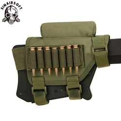 Tactical Butt Stock Rifle Cheek Rest Pouch Bullet Holder Adjustable Riser Pad Ammo Cartridges Bag for Airsoft Hunting Rifles