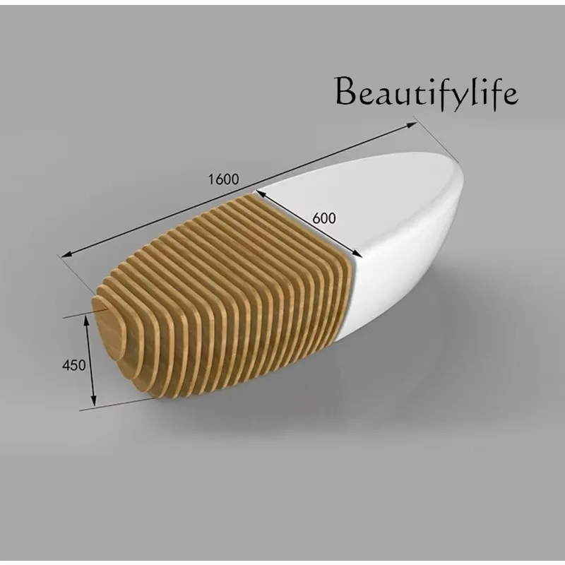 Outdoor shopping mall Meichen anticorrosive wood slice seat FRP leisure seat landscape special-shaped bench