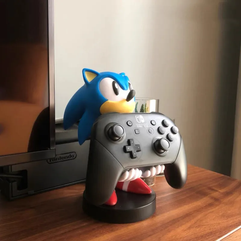 Anime Sonic Figure Hedgehog Phone Holder Switch PS4 PS5 Xbox Game Controller Holder Action Figure Model Toys Children Fans Gift view 2
