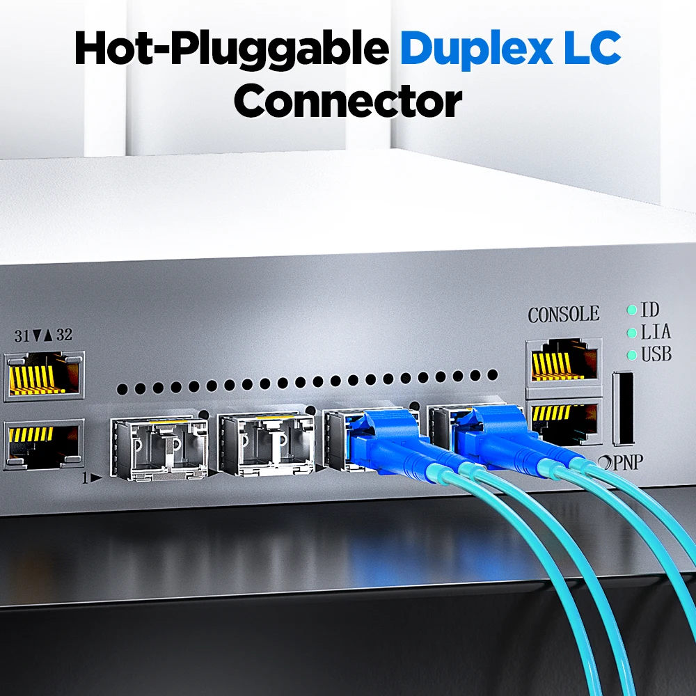 Módulo transceptor AMPCOM 1.25G LC SFP multimodo, módulo óptico duplex 1000BASE-SX SFP 850nm 550m DOM MMF para Cisco etc.