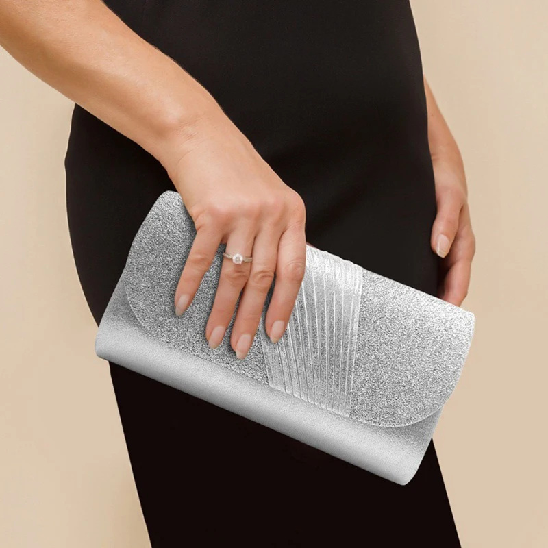 

Women Evening Clutch Bag Female Crystal Day Handbag Wedding Dress Purse Party Banquet Clutches Bag Sequin Chain Shoulder Bag