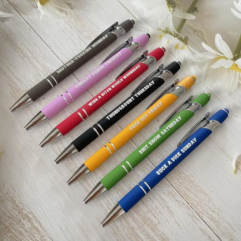 قلم حبر جاف متعدد الوظائف مع طرف القلم ، مجموعة قلم اللمس المحمولة للمنزل ، الفصول الدراسية ، الجدة المدرسة ، 7 قطعة