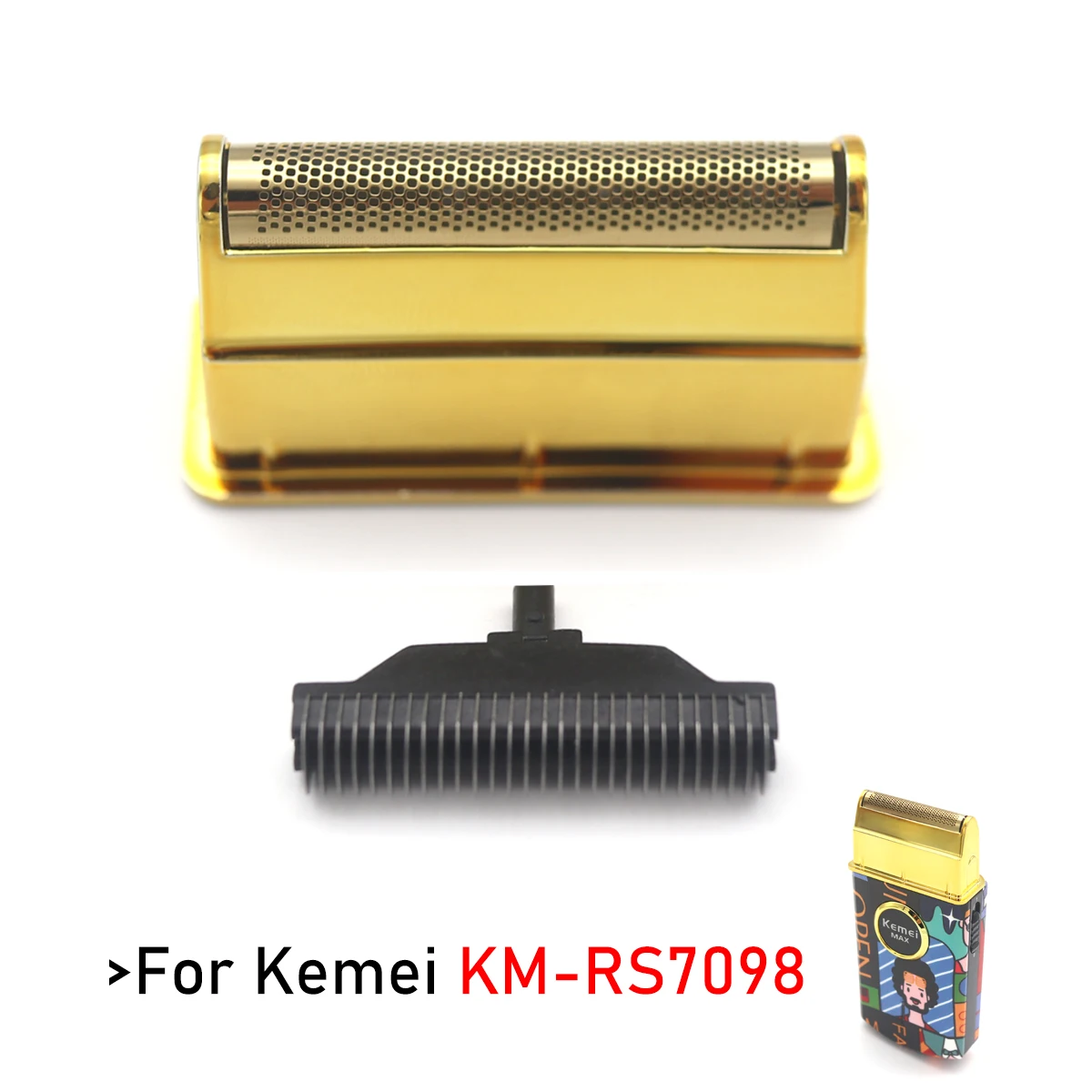 

Для Kemei KM-RS7098 оригинальный сменный сетчатый чехол для лезвия, профессиональный триммер для волос, бритва, режущий нож, аксессуары для головки