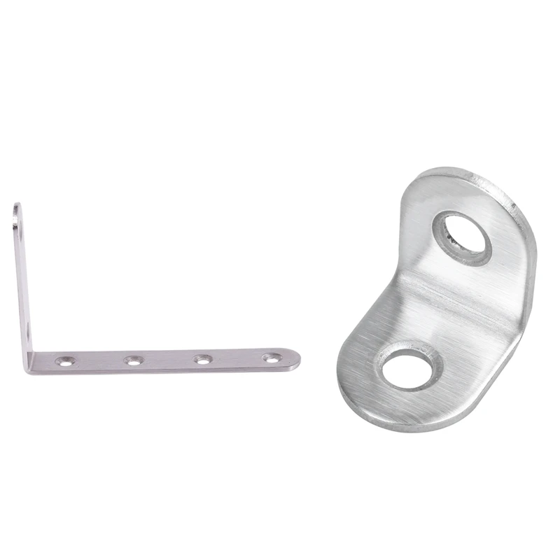 21 Pcs Shelf Support Corner Brace Angle Bracket: 1 Pcs 125X75mm L Shape Stainless Steel & 20 Pcs 20Mm X 20Mm 90 Degree