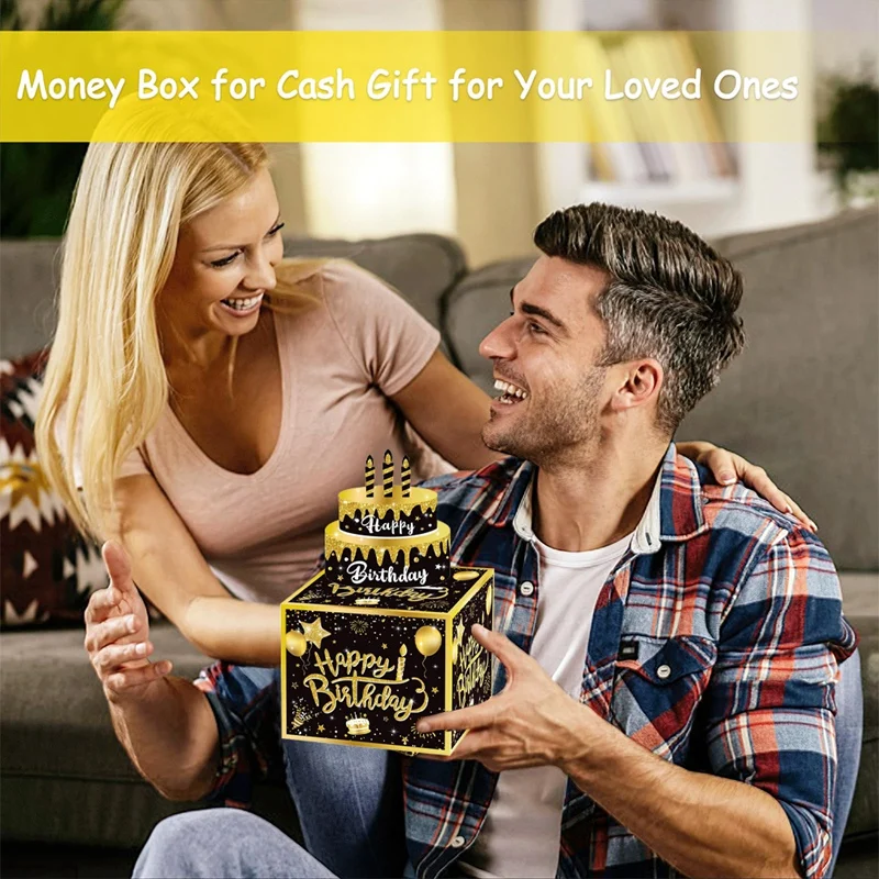 Money Box For Cash Birthday Money Box Gift Set With Birthday Card And Adhesive Bags Durable Easy To Use