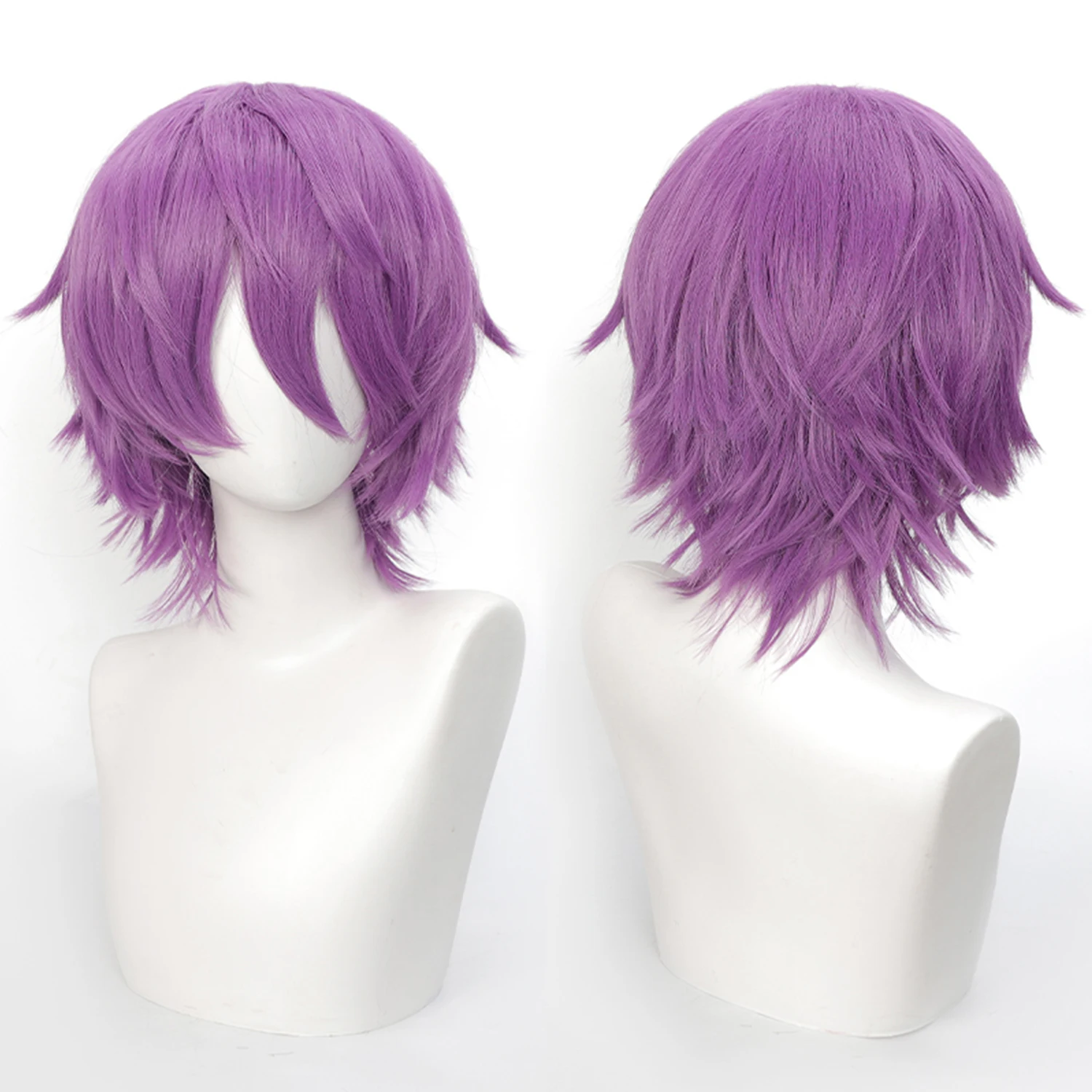 شعر مستعار اصطناعي قصير مموج مع الانفجارات الهوائية المقاومة للحرارة طول الكتف كرة لولبية 14 بوصة الباروكات للاستخدام اليومي للنساء #5