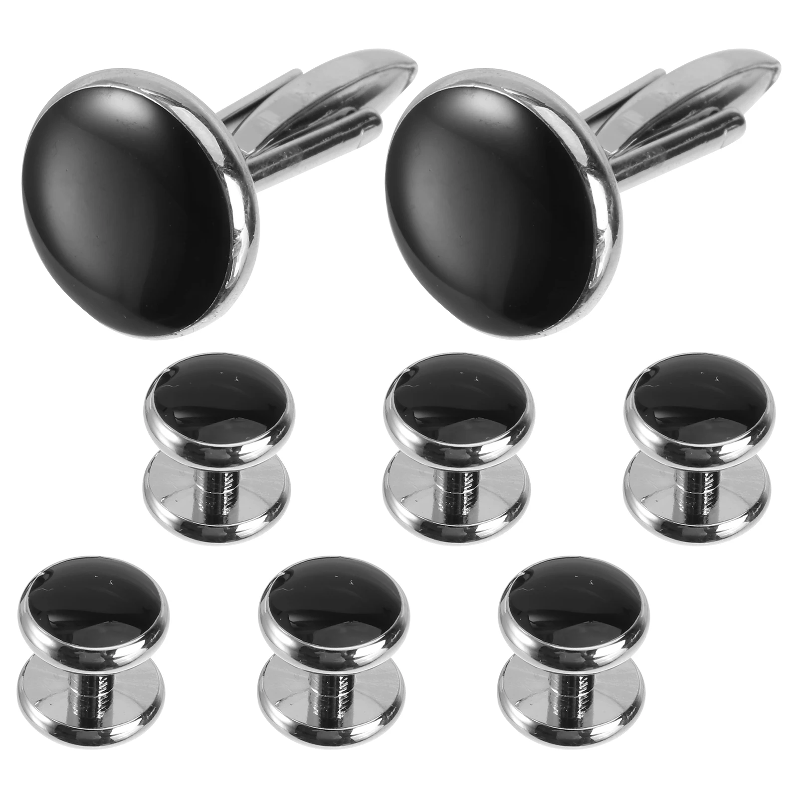 

8pcs Tuxedo Button Set Copper Studs for Men Classic Cufflinks Shirt Accessories Formal Wear Wedding Party Gifts