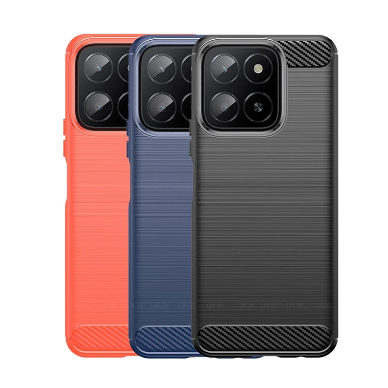 

For Honor X5B Case Cover For Honor X5B Capas Armor Phone Back Shockproof Bumper Soft TPU Carbon Fiber Fundas Huawei Honor X5B