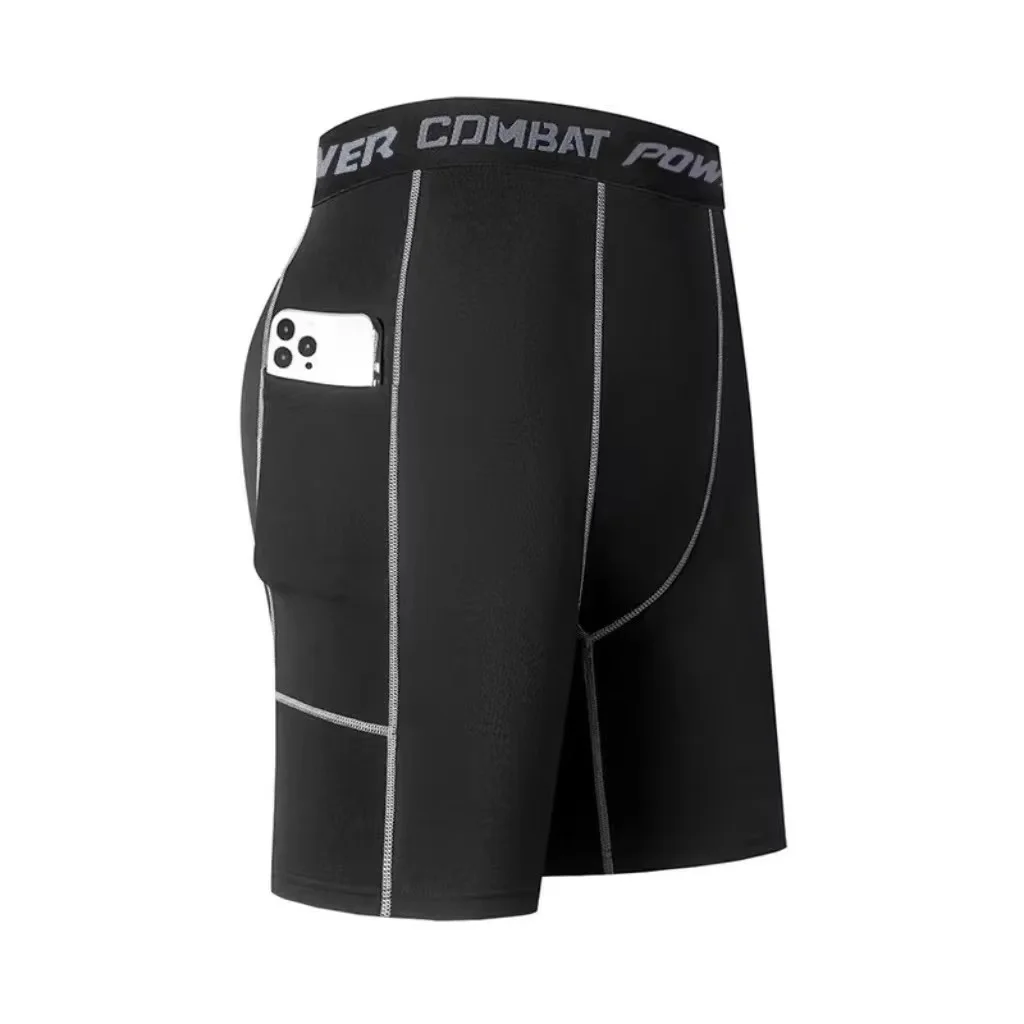 1 Article High Performance Men's Compression Shorts with Pocket - Quick Dry, Breathable, and Stretchy Base Layer for Sports, Gym