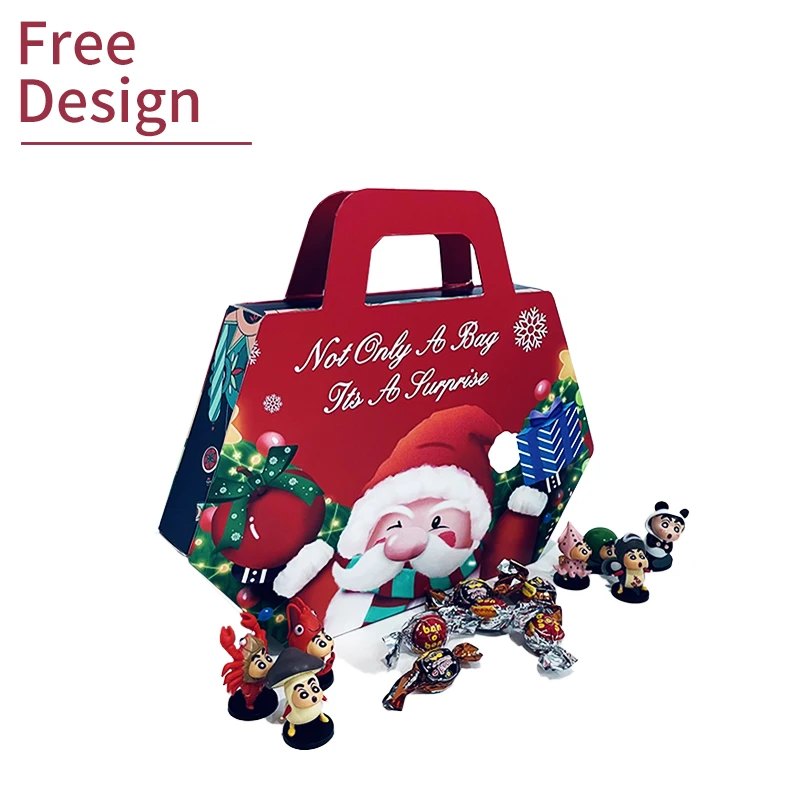 Customization.HOT! Empty Christmas Gift Chocolate Candy Box Sales Low Price Packaging Advent Calendar Box 5 Day with Handle