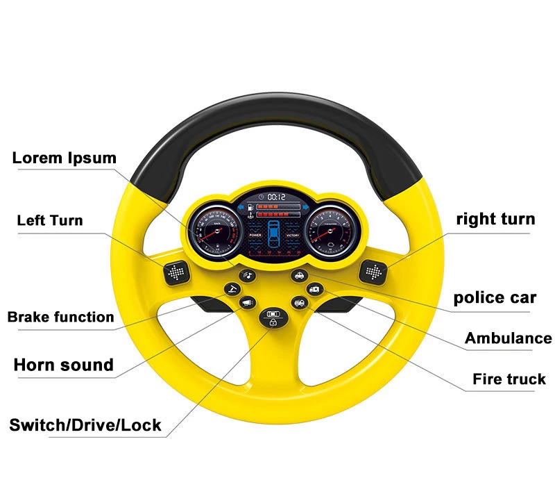 Kids Simulation Car Steering Wheel Toys Simulation Driving Early Education Educational Children's Music Story Machine Toys