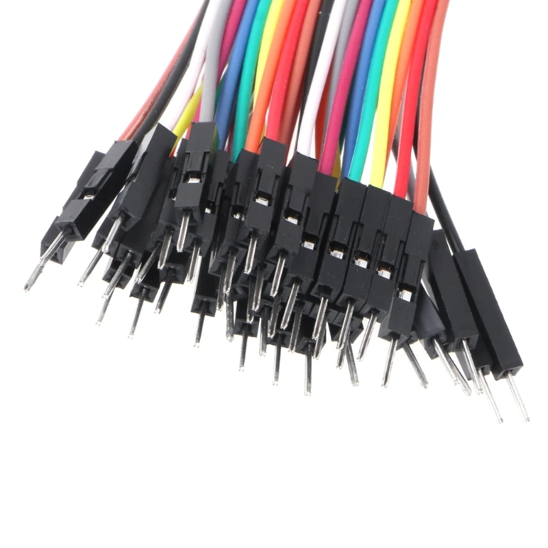 E7CD 40Pcs Cables M-F/M-M/F-F Jumper Breadboard Wire Colorful GPIO Ribbon for DIY Kit