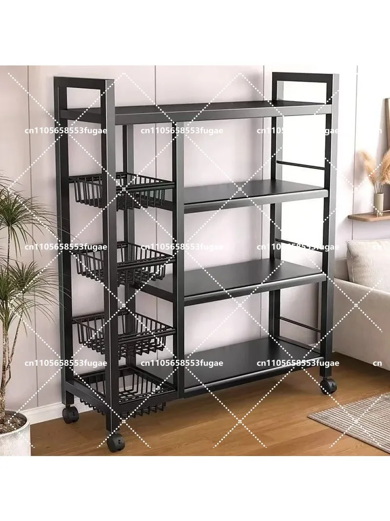 

Rolling Kitchen Vegetable Basket - Multi-Layer Floor Storage Rack, Mobile Produce Organizer Shelf