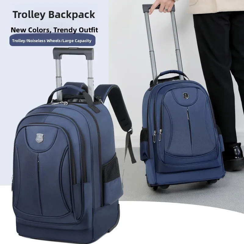 universal-wheel-suitcase-backpack-double-shoulder-travel-bag-women's-business-computer-bag-multi-functional-roll-on-luggage