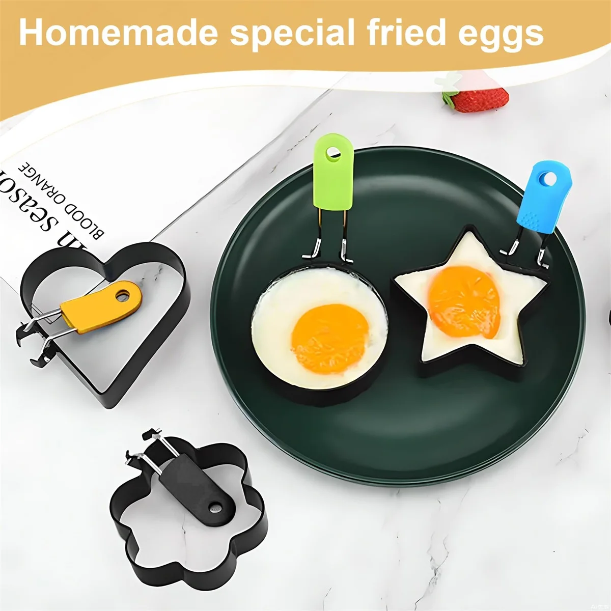 

Stainless Steel Fried Egg Maker Household Fried Egg Mold, Biscuit Cake Fruit Cutting Model Kitchen Cooking Tool