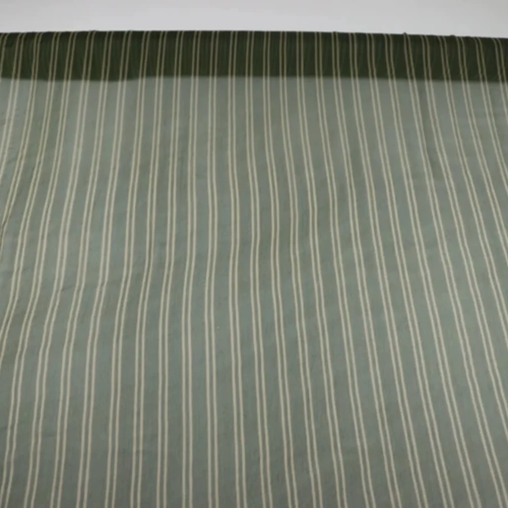 Best Green Base Yellow Stripes Lightweight Perfect Silk Crinkle Chiffon Fabric for Women Lady Dress Garment Clothes Saree Veil