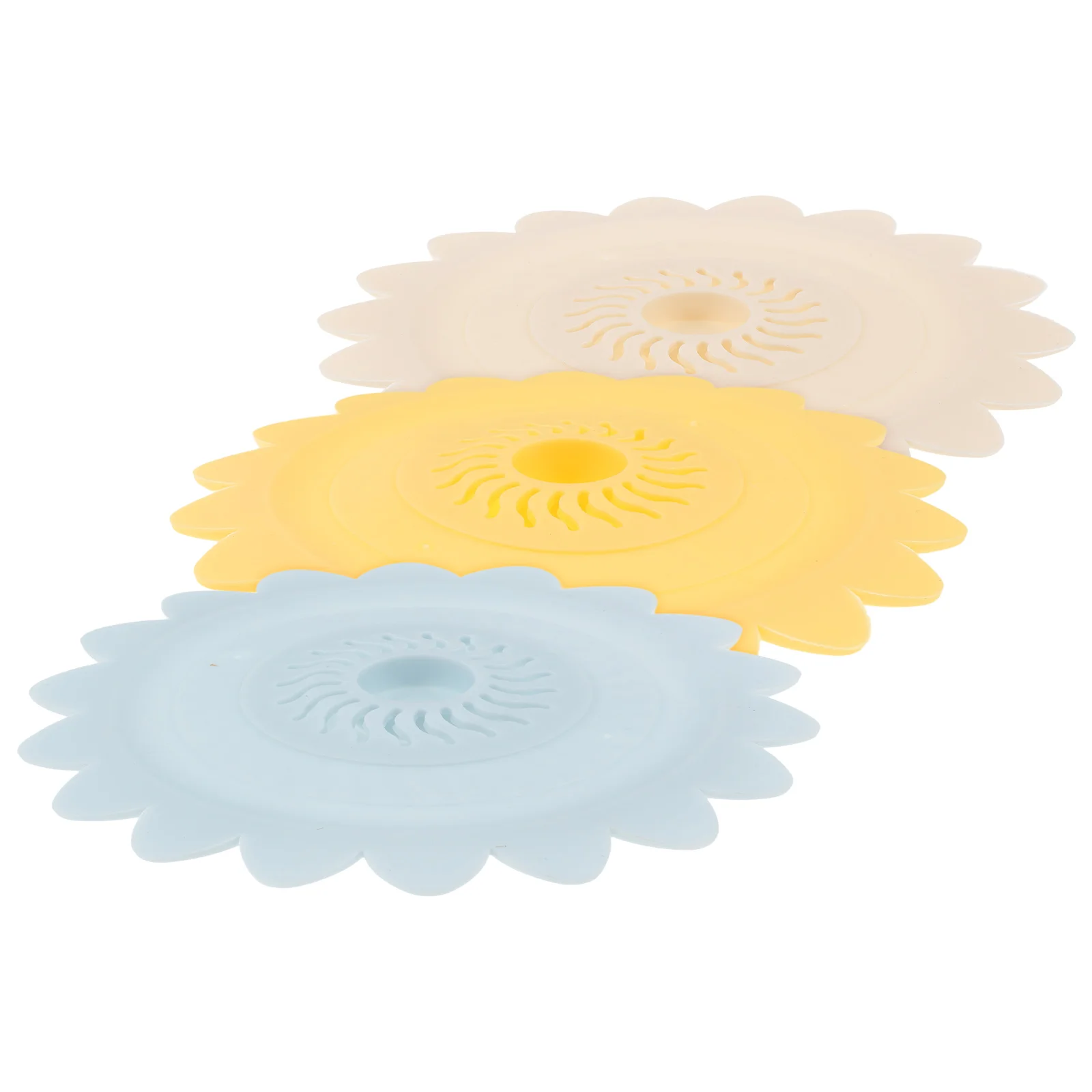 

3Pcs Sunflower Silicone Drain Hair Catcher Multicolor for Bathroom Sink Tub Shower Preventing Clogs Hair Filter