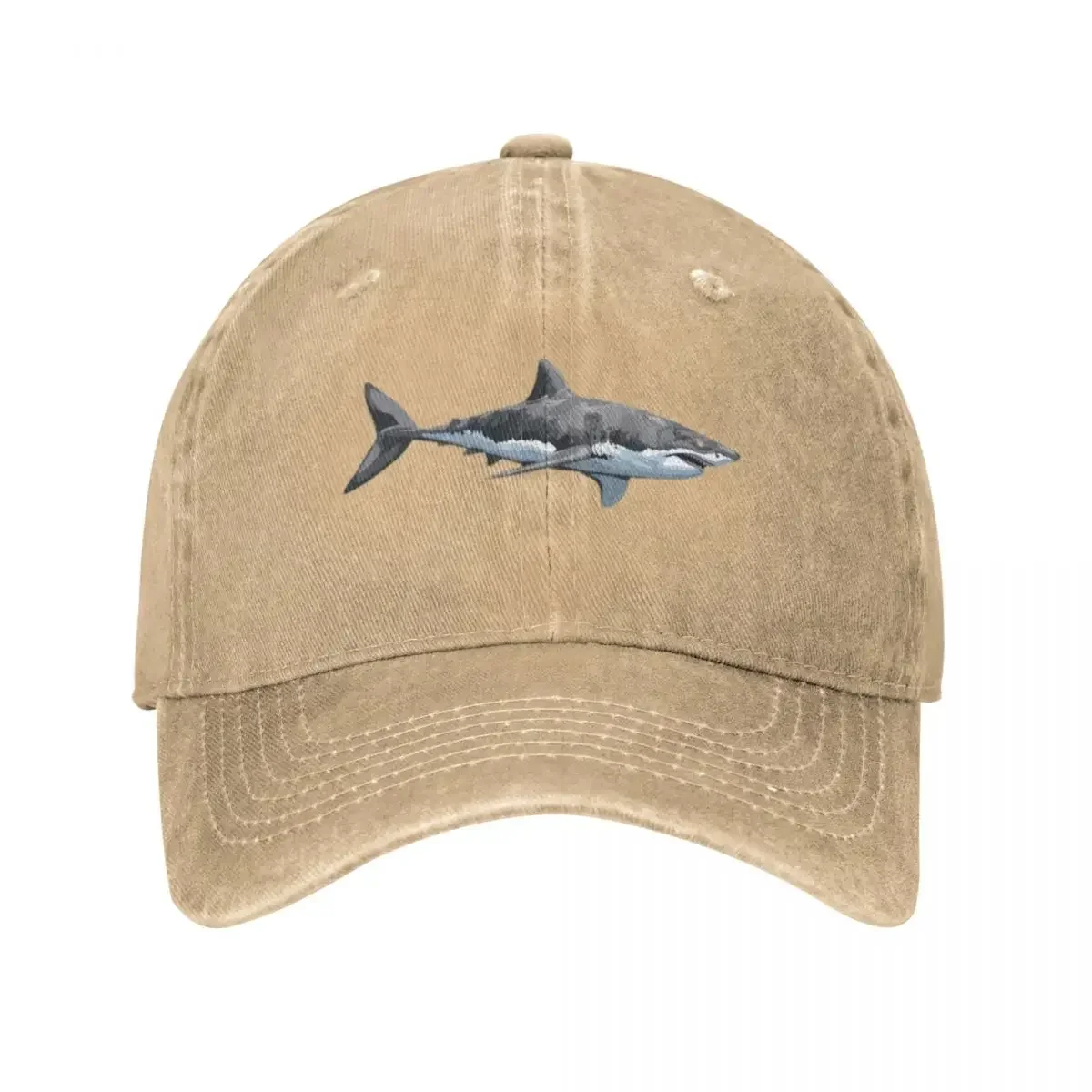 Great White Shark Baseball Caps Fashion Denim Fabric Hats Outdoor Adjustable Casquette Sports Baseball Cowboy Hat for Unisex