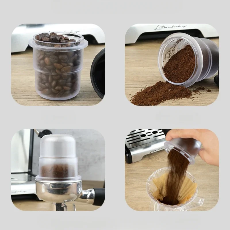 58mm Coffee Dosing Cup Accurate Measurement Stacking Storage Coffee Powder Espresso Machine Accessories Black Transparent Cups