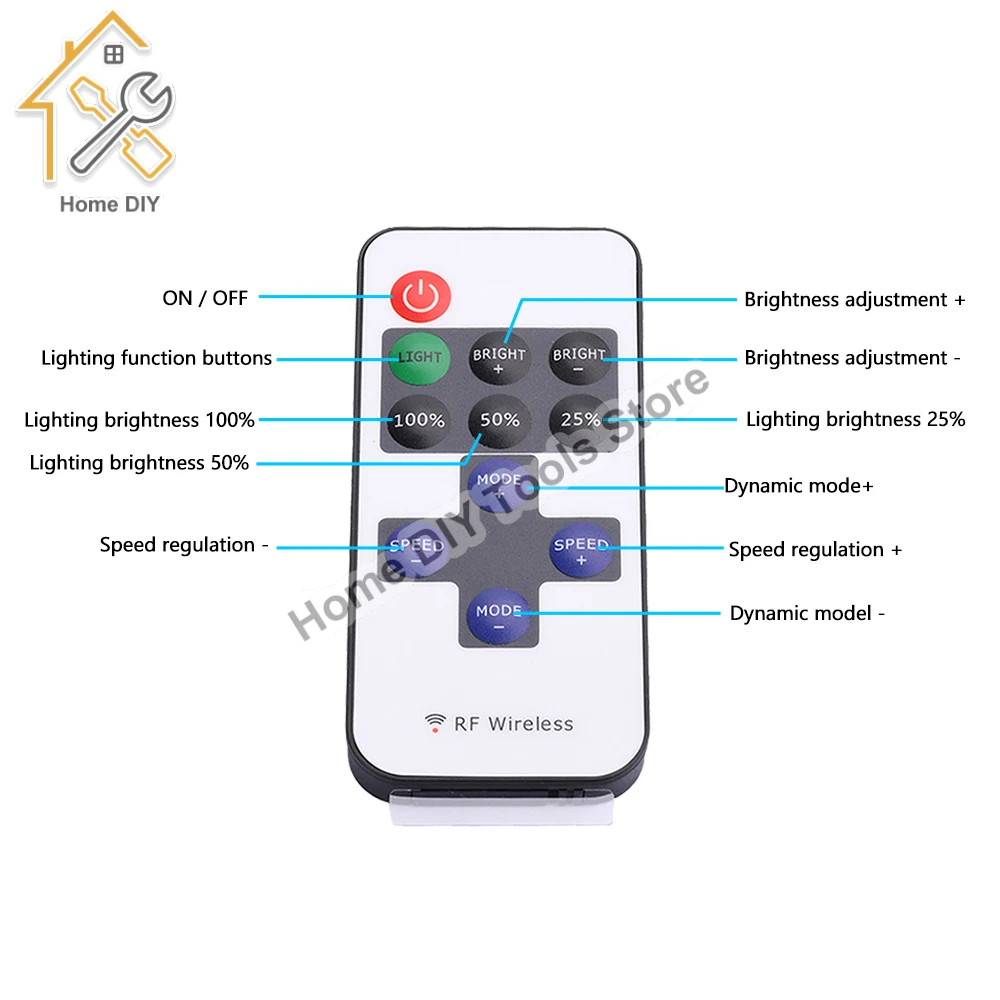 Single Color Dimmer 9/11 Keys LED Strip Controller Mini Dimmer RF Remote DC 5V 12V 24V Controller For LED 5050 2835