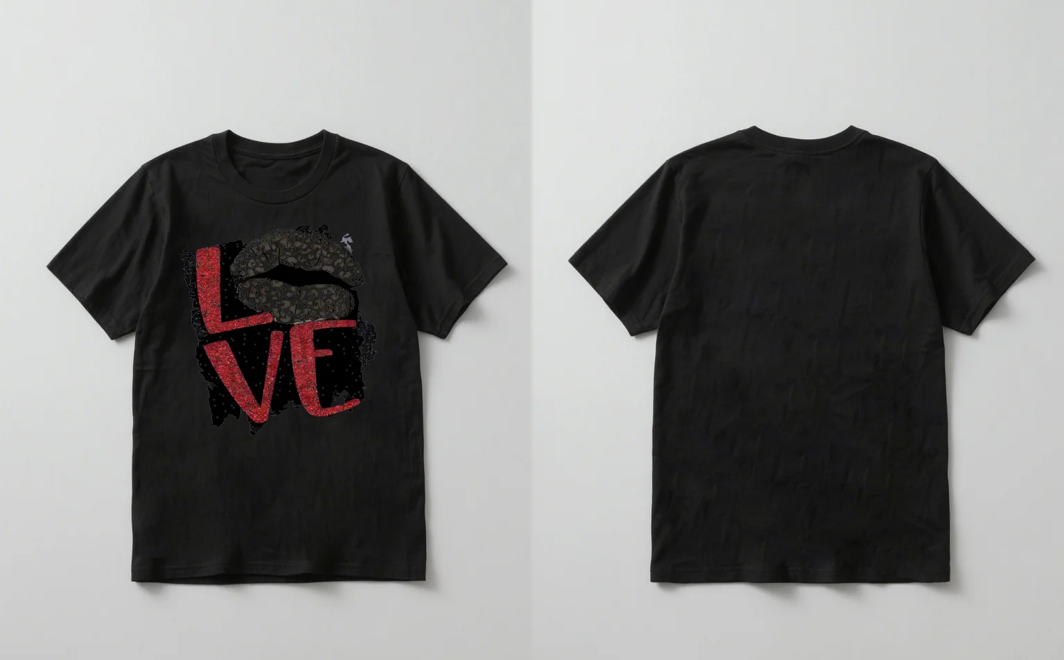 

2025 Новая повседневная футболка с короткими рукавами и принтом губ для мужчин и женщин