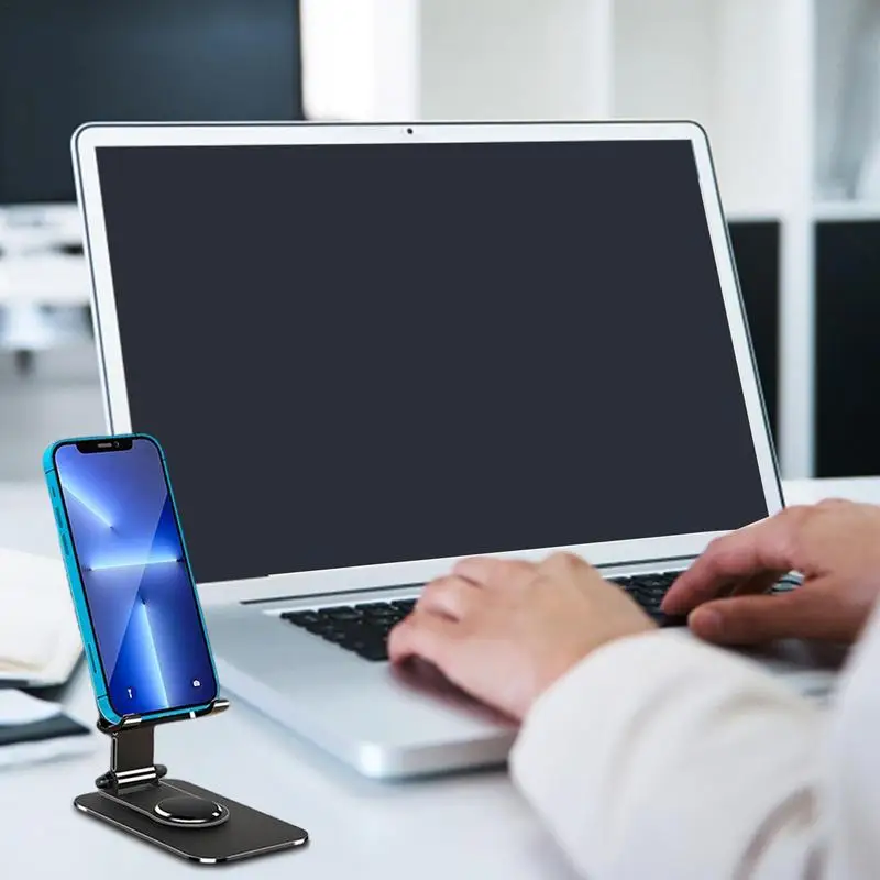 

Регулируемая подставка для телефона для стола, складной вращающийся на 360° держатель для телефона из алюминиевого сплава, подставка для электронных устройств, принадлежности для стола