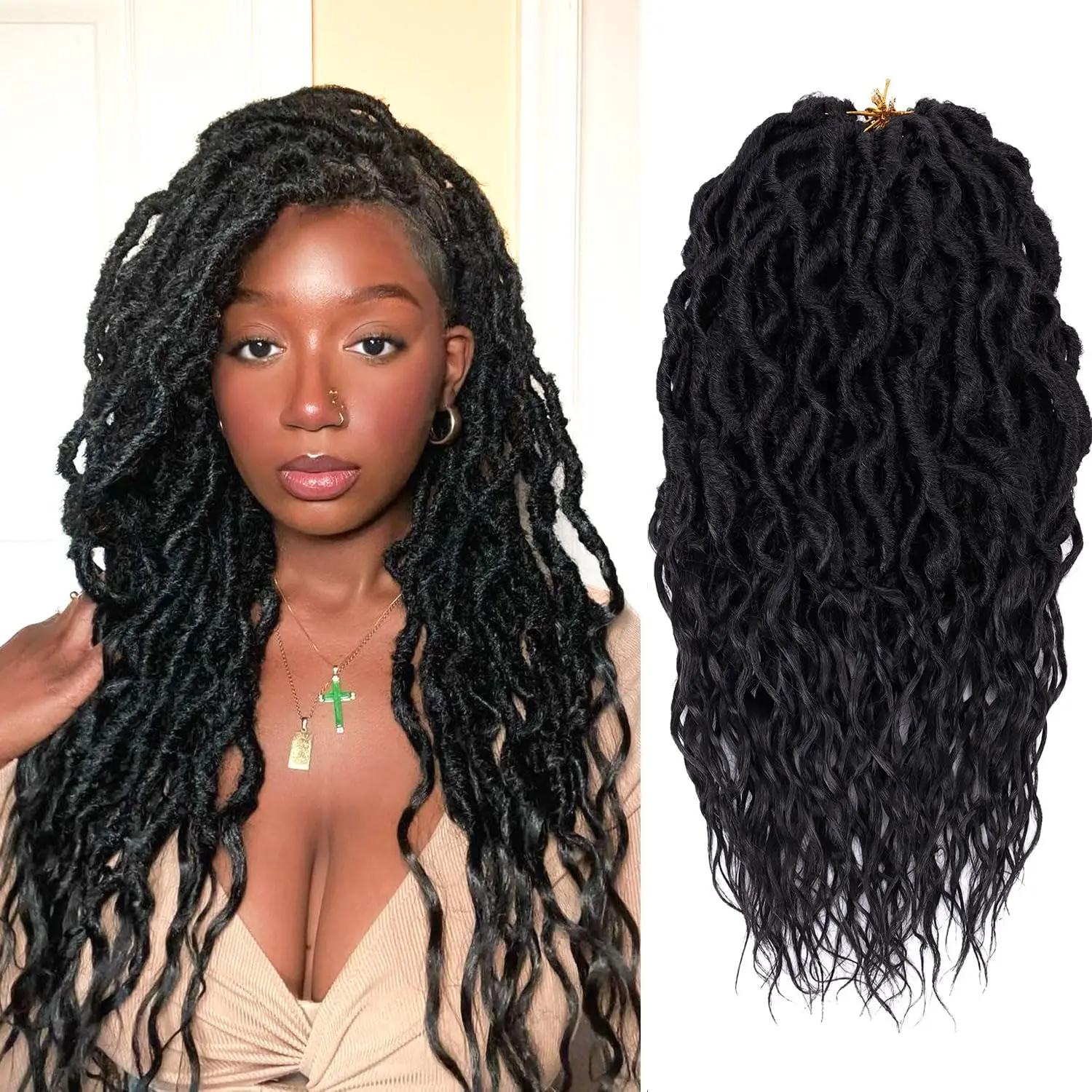 

Faux Locs Crochet Hair Soft Locs Crochet Braids for Women Pre Looped Goddess Locs Crochet Hair 24 Inch Locs Crochet Braids with