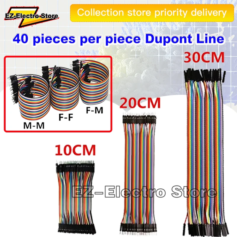 40 pieces per piece Dupont Line 10cm/20CM/30CM/15cm Male-Male +Female-Female +Male-Female Jumper Wire  Cable for arduino DIY KIT