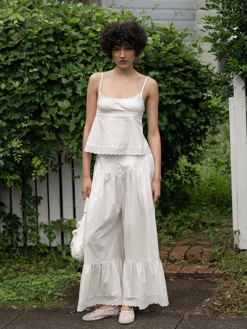 

Marthaqiqi Home Clothes Female Spaghetti Strap Pajama Tank Top Sleepwear Sleeveless Nightgowns Pants Women Nightwear 2 Piece Set