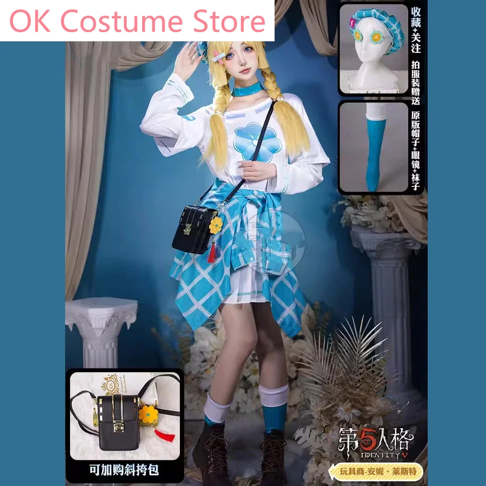 Identity V Anne Lester Toy Merchant Fashion Game Suit Uniform Cosplay Costume Halloween Party Role Play Outfit Women