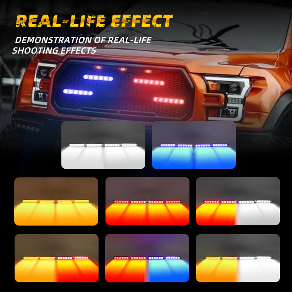 

26*11.63*4.3cm LED Strobe Lights Car Led Lighting System Decorative Lamp Bright Illumination Dynamic Strobing Modes