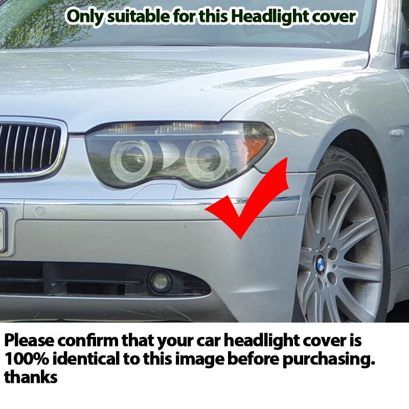 Head Lights Cover For BMW 7 series E65 E66 E67 2001-2004 pre-facelift Transparent Housing Front Headlights Shell Glass Lampcover