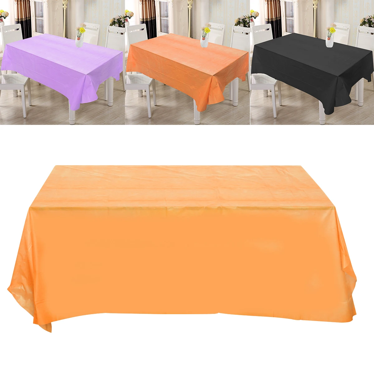 

Plastic Tablecloth 137x183cm Heavy Duty Disposable Waterproof Picnic Covers for Party Camping BBQ Outdoor Decor PE Cloth