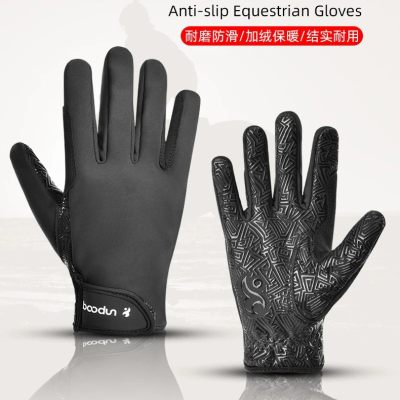Heavy Duty Horse Riding Gloves Warm Touchscreen with Silicone Non-Slip Palm Warm Equestrian Riding Gloves for Cycling Motorcycle