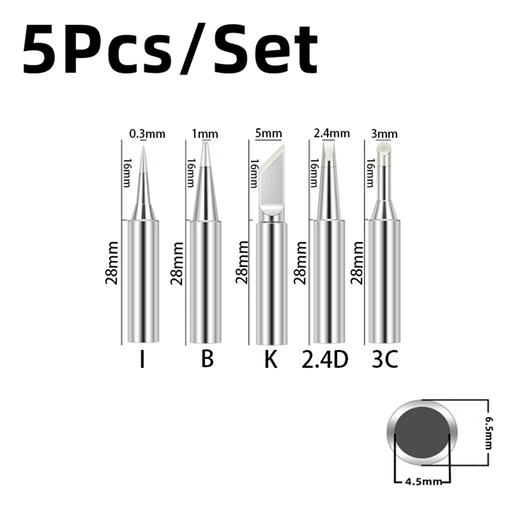 Puntas de soldador I + B + K + 2.4D + 3C, conjunto de cabeza de soldador de cobre puro de 900M en el interior, punta de soldador eléctrico de cobre desnudo caliente