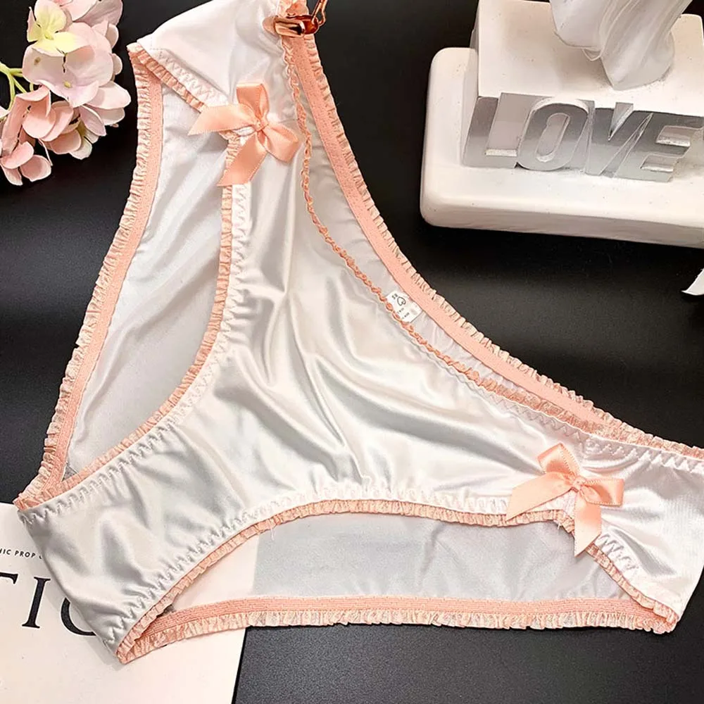 Smooth Girl Women Bowknot Low Waist Briefs Sexy Thong Underpants Women Panties