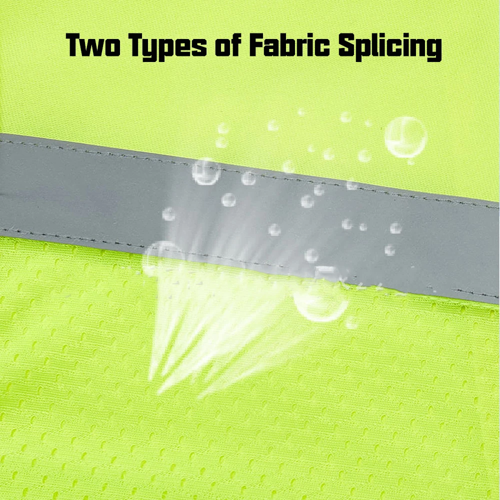 High Visibility Multiple Pockets Breathable Safety Vest Construction Site Night Riding Safety Clothing