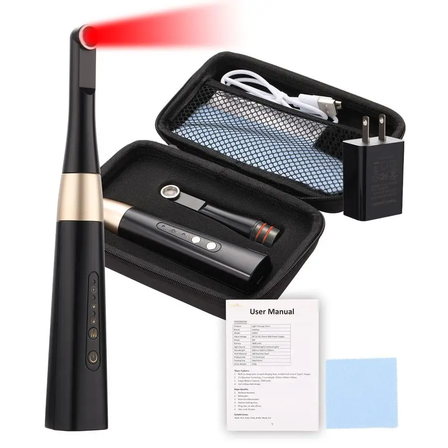 Dispositif de lumière rouge douloureuse, dispositif de traitement des douleurs canalisques réutilisable pour soulager la douleur et la gestion des douleurs buccales, réduire la douleur et R