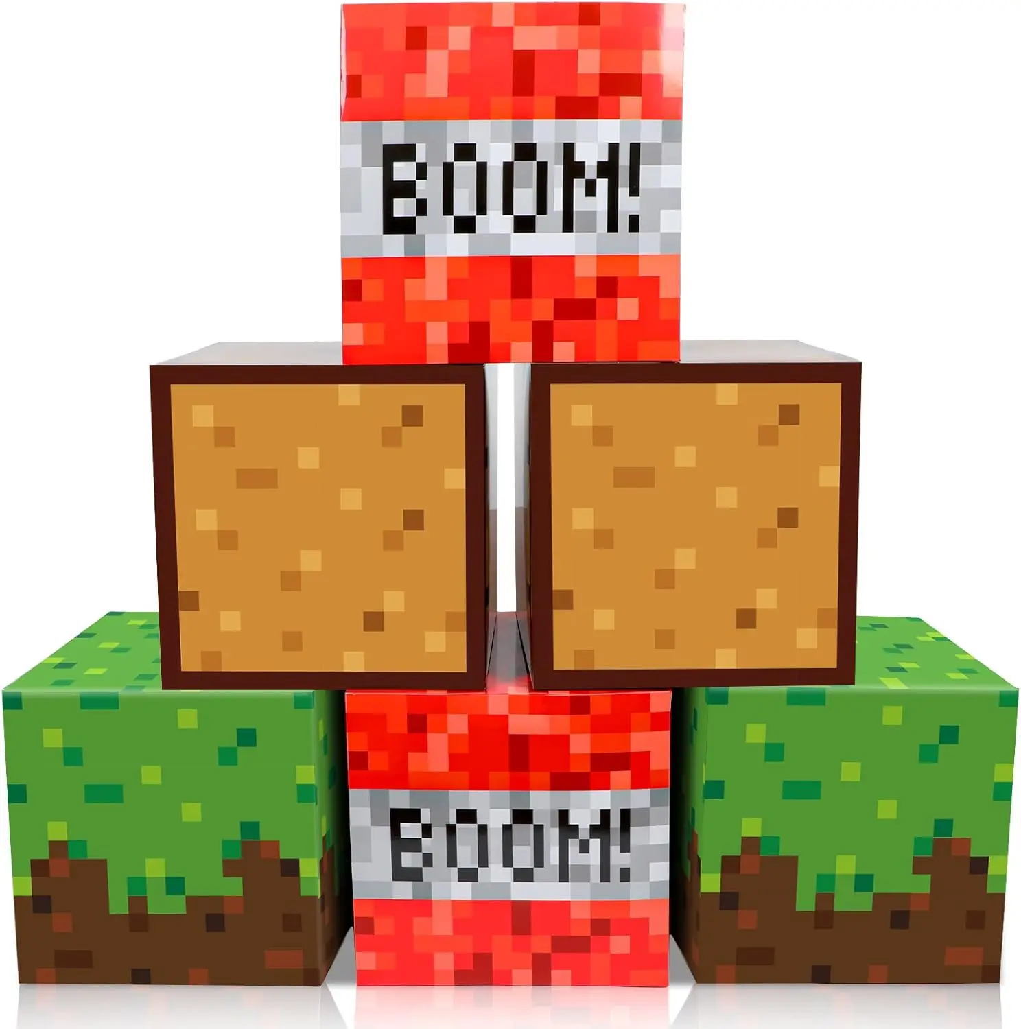 

Pixel Large Gift Boxes Pixel Party Decorations Video Game Favor Treat Paper Box Mining Gaming Party Centerpieces Boxes f