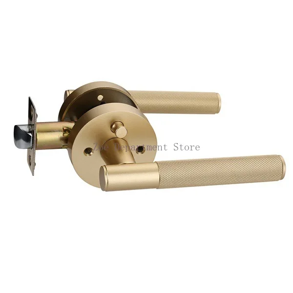 Privacy Door Handle Knurled Handle Lever Bedroom Bathroom Passage Door Lock Reversible Keyless
