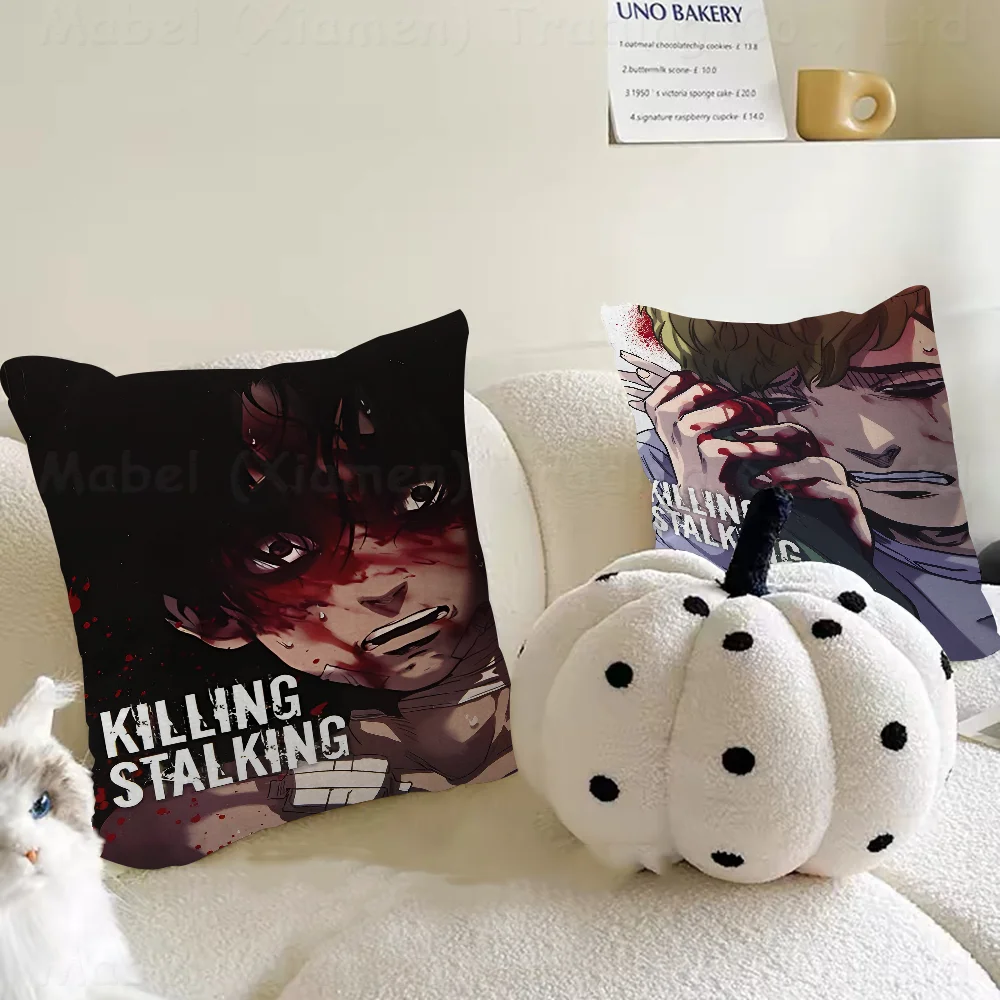 Killing Stalking Korean MangaPersonalized Picture Text Home Decorative Pillows Household Gifts 45x45cm