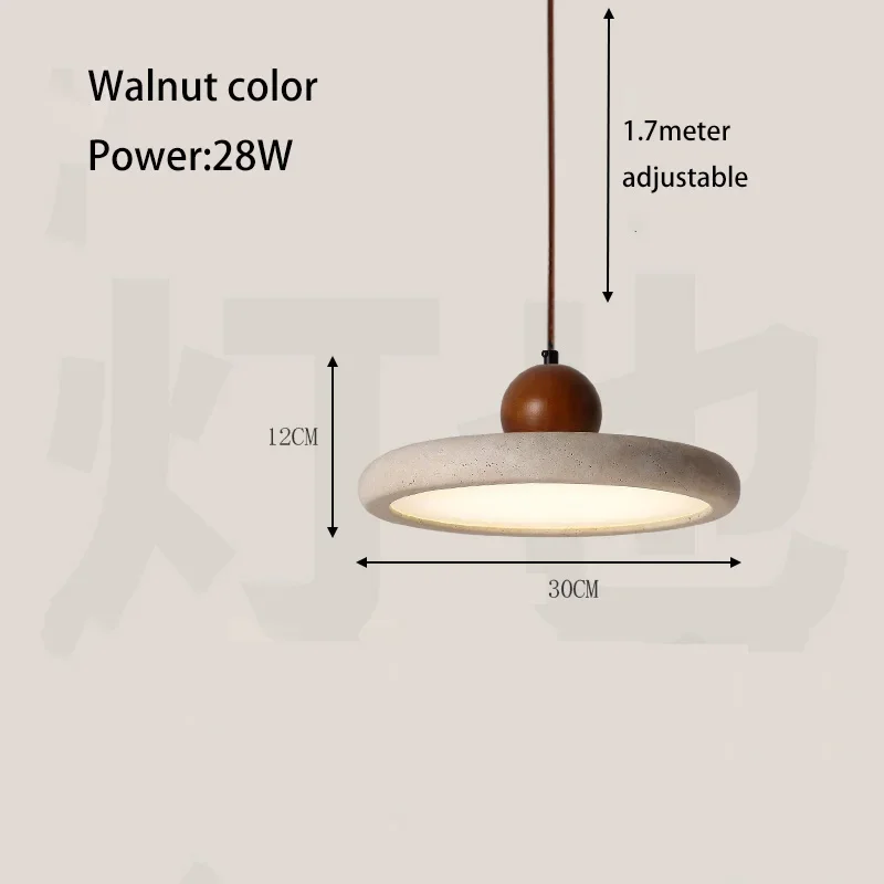 Lampada a sospensione a led Creativo UFO Camera da letto rotonda accanto al lampadario Ristorante in pietra Tavolo da pranzo Leggero Legno Colore