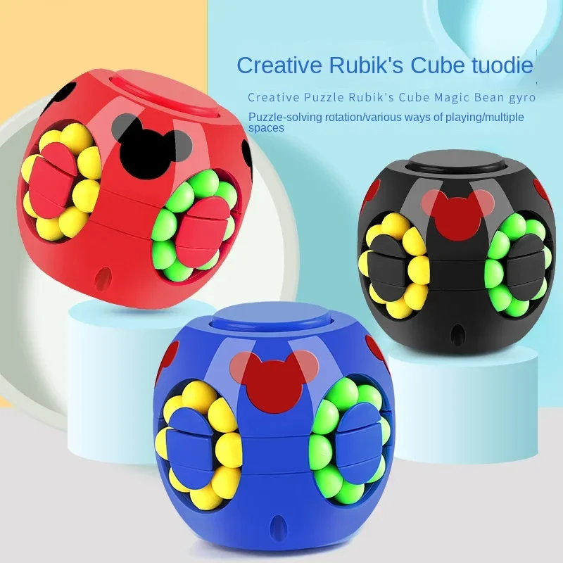 Rotating Magical Bean Cube Fingertip Toy Children Puzzle Creative Interactive Game Fidget Spinners Stress Relief Toys Rubix Cube