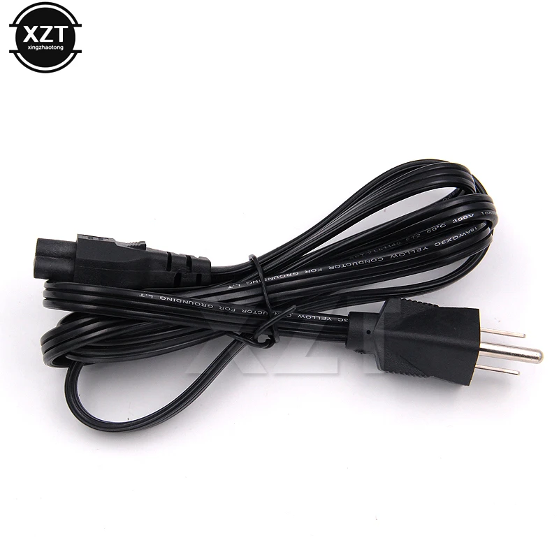 Laptop Power Cable 1.2m 3 Prong USA Plug IEC 320 C5 Power Extension Cord For HP Dell Lenovo Notebook Charger