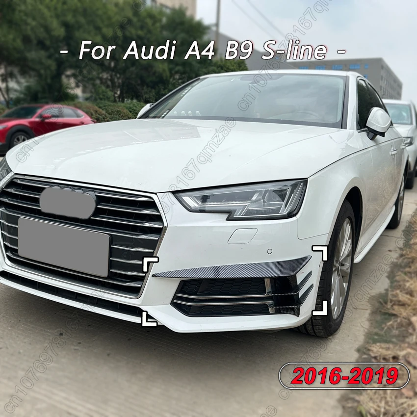 

Глянцевый черный автомобильный передний бампер, противотуманная фара, нижняя решетка, боковой спойлер, комплекты кузова, тюнинг для Audi A4 B9 S-line TFSI TDI 2016-2019