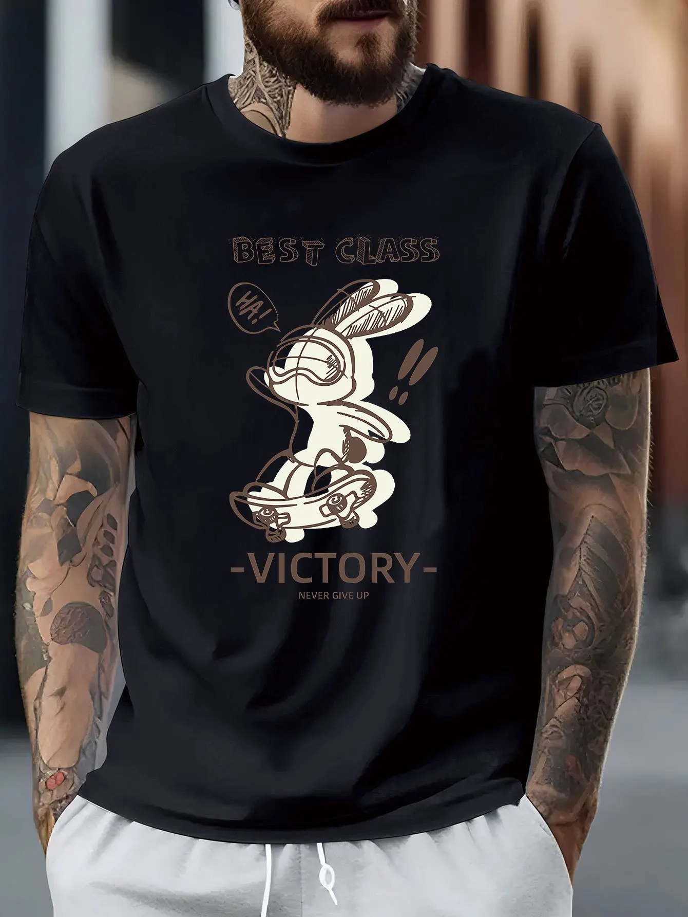 

Роскошная хлопковая футболка с короткими рукавами и забавным кроликом для лета, унисекс, для мужчин и женщин, повседневная свободная модная тенденция