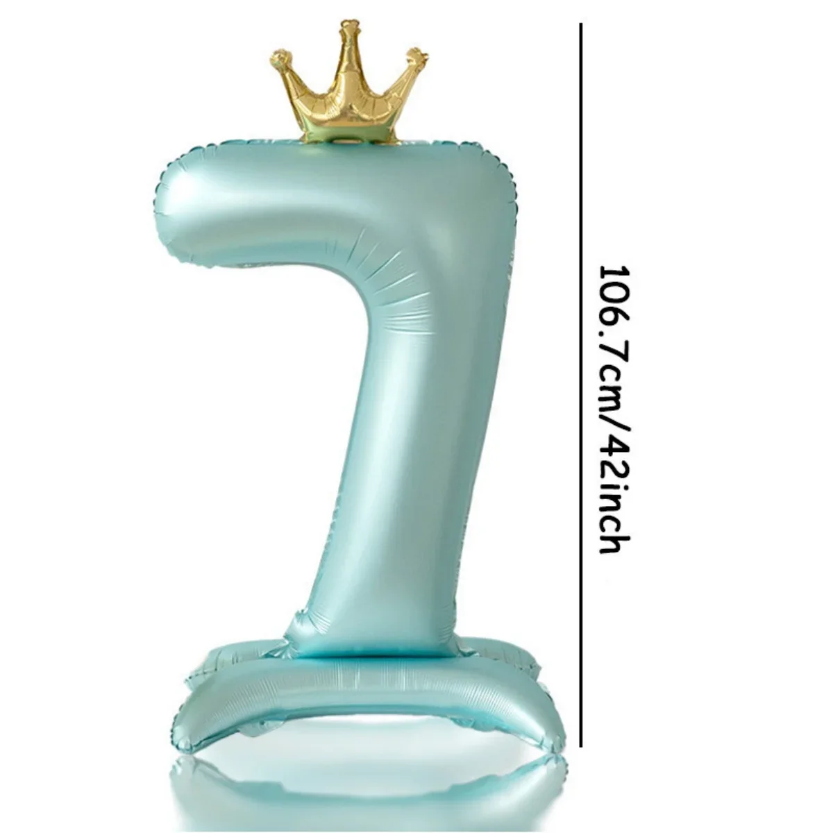 42 Zoll 0-9 Blaue Kronen-Zahlenballons Prinzessinnen-Thema Happy Birthday Party Kinder Erwachsene Deko Baby Shower Globos Jubiläums-Dekoration