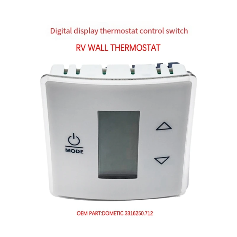3316250 .712 RV Termostato de parede de zona única para condicionadores Dometic RV/Camper com display digital de temperatura,-AT64